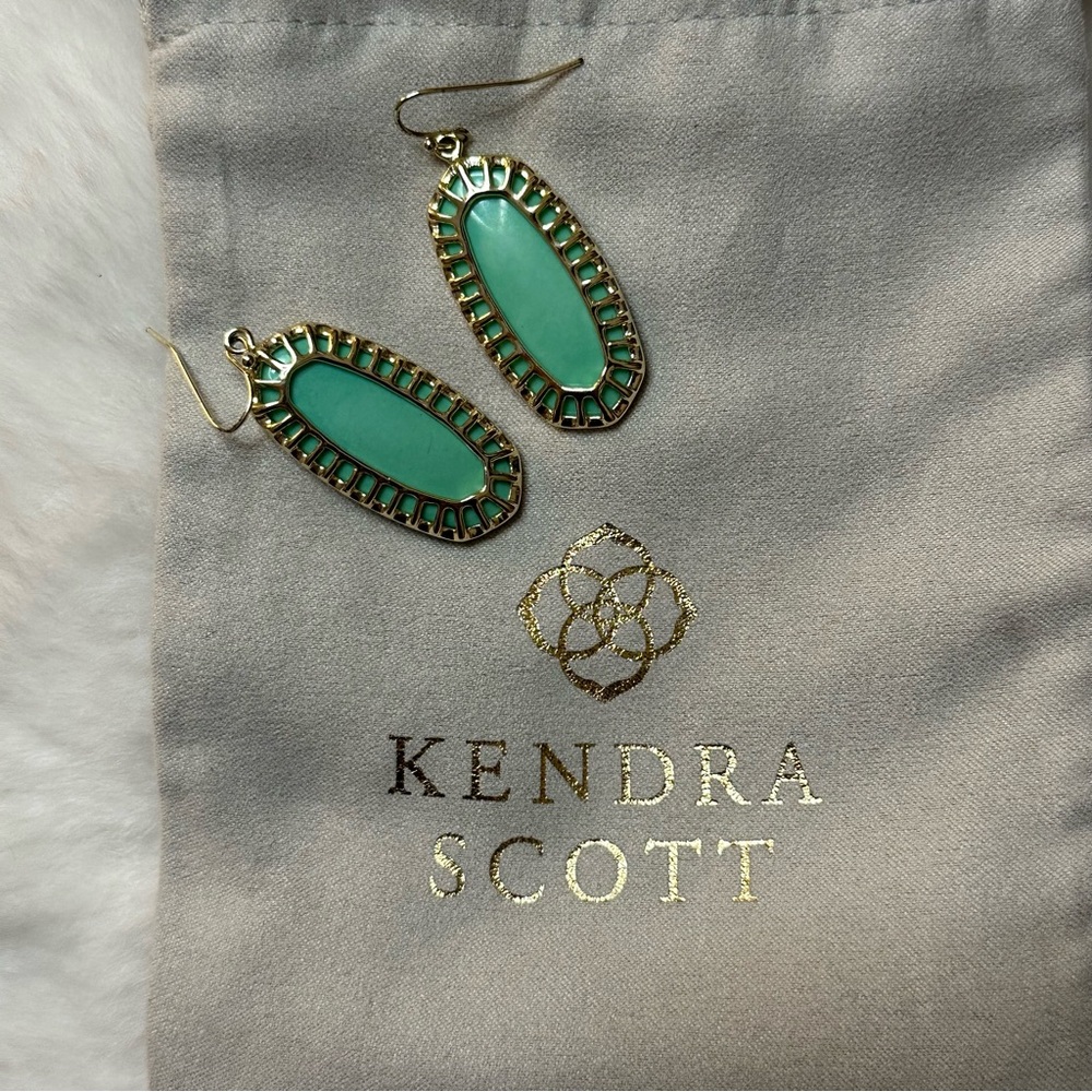 Kendra Scott, Green Statement Earrings